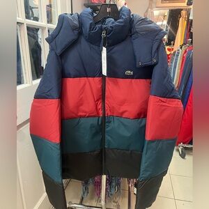 Lacoste Men's Detachable Hood Quilted Water-Resistant Down Jacket 58/ XL NWT!